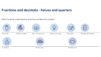Fractions and decimals – halves and quarters Image