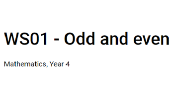 Worksample: Odd and even Image