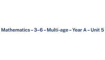 Mathematics – 3–6 – Multi-age – Year A – Unit 5 Image